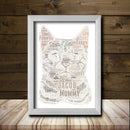 Personalised Cat 2  Word Art Poster Print