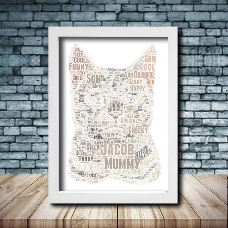 Personalised Cat 2  Word Art Poster Print