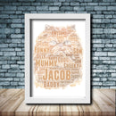 Personalised Cat 3 Word Art Poster Print