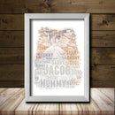 Personalised Cat 4 Word Art Poster Print