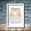 Personalised Cat 4 Word Art Poster Print