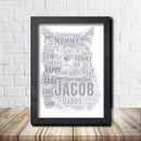 Personalised Cat 5 Word Art Poster Print