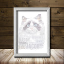 Personalised Cat 6 Word Art Poster Print