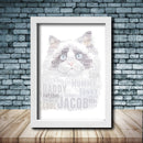 Personalised Cat 6 Word Art Poster Print