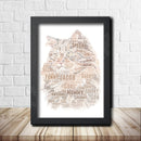 Personalised Cat 7 Word Art Poster Print