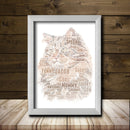 Personalised Cat 7 Word Art Poster Print