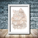 Personalised Cat 7 Word Art Poster Print