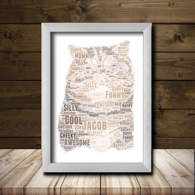 Personalised Cat 8 Word Art Poster Print