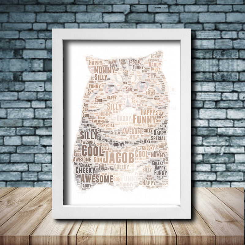 Personalised Cat 8 Word Art Poster Print