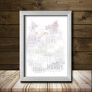 Personalised Cat 9 Word Art Poster Print