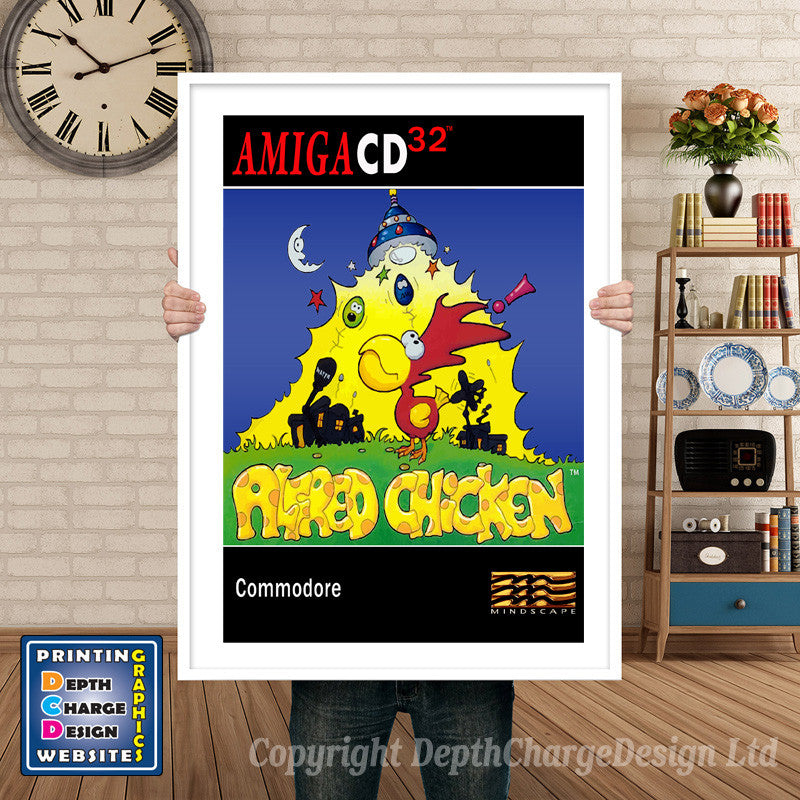 ALFRED CHICKEN Atari Inspired Retro Gaming Poster A4 A3 A2 Or A1