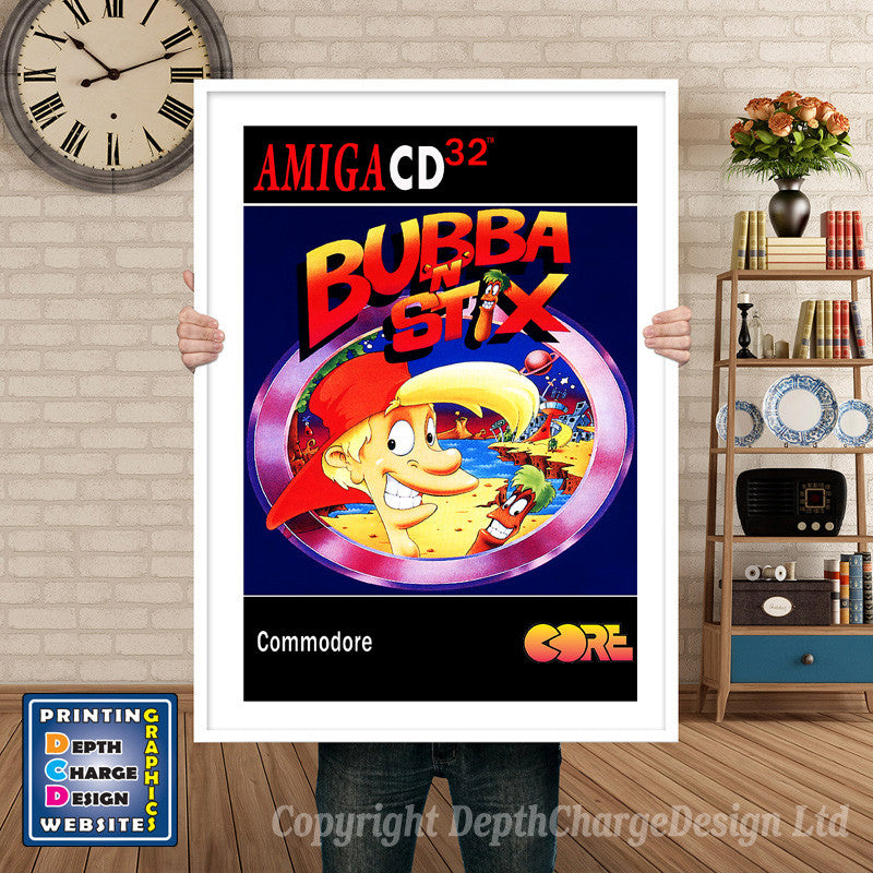 BUBBA N STIX Atari Inspired Retro Gaming Poster A4 A3 A2 Or A1