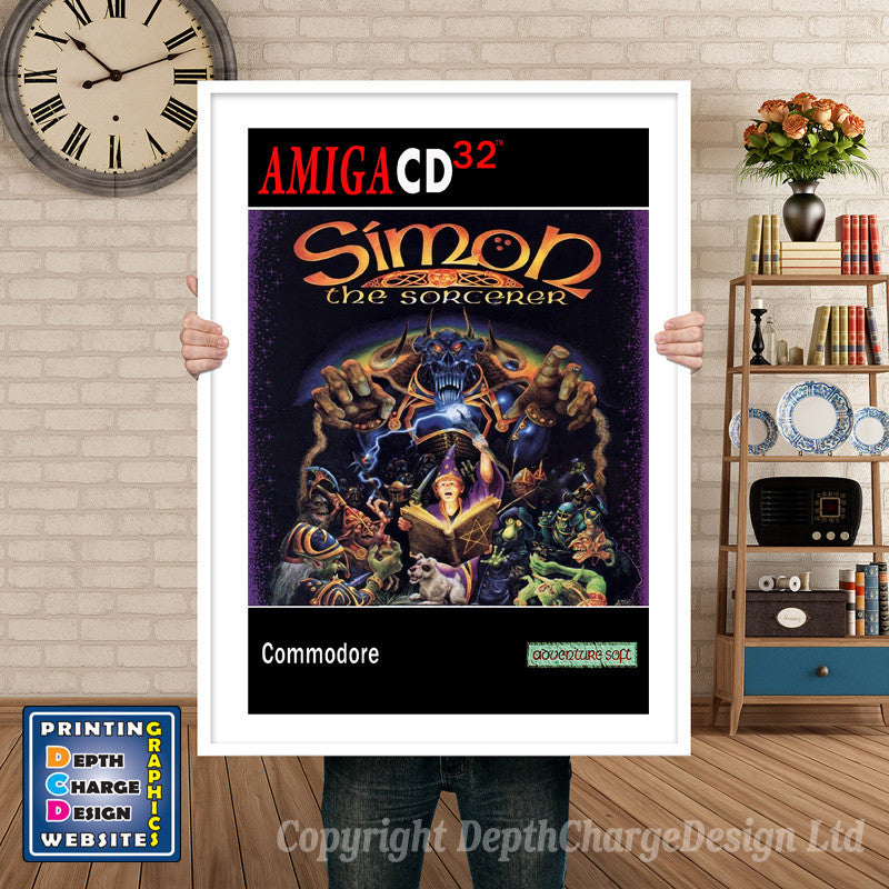 SIMON THE SORCEROR Atari Inspired Retro Gaming Poster A4 A3 A2 Or A1