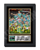 CELTIC 2013 14 CHAMPIONS TEAM 2 Limited Edition Football Player Signed Print - Football