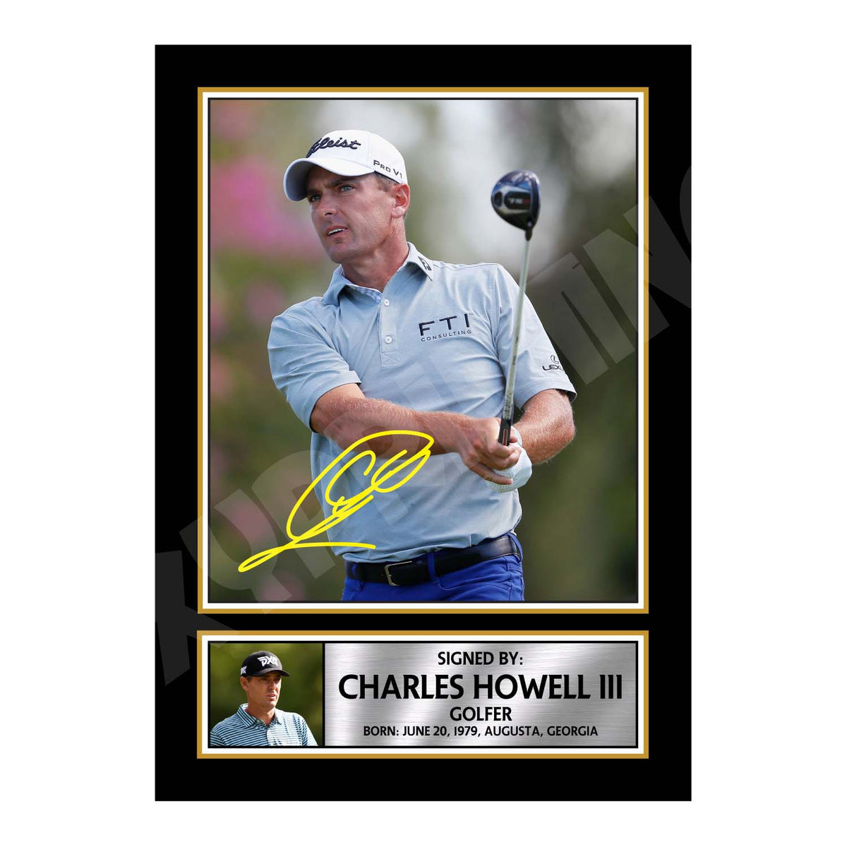 CHARLES HOWELL Golfer Printed Signature Print