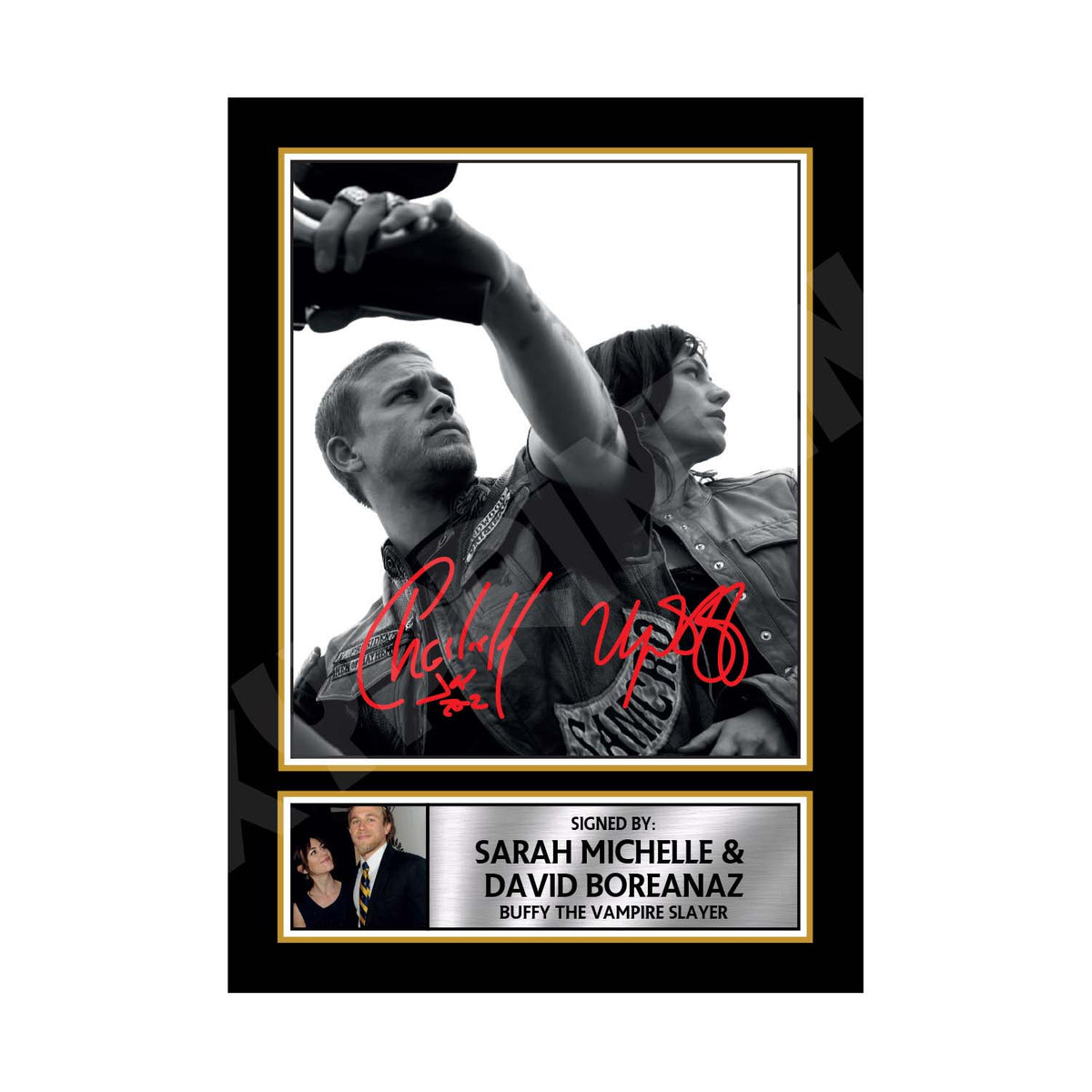 CHARLIE HUNNAM + MAGGIE SIFF Tv Show Printed Signature Print – Charlie Hunnam + Maggie Siff Tv Show Printed Signature Print – A1 Print Only