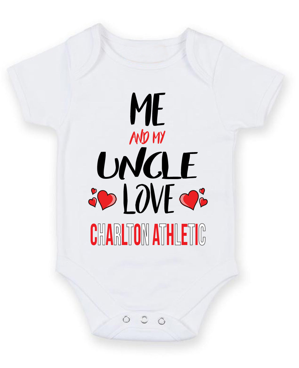 Me and My Uncle Love CHARLTON ATHLETIC Personalised FOOTBALL TEAM Baby Grow – Me and My Uncle Love Charlton Athletic Personalised Football Team Baby Grow
