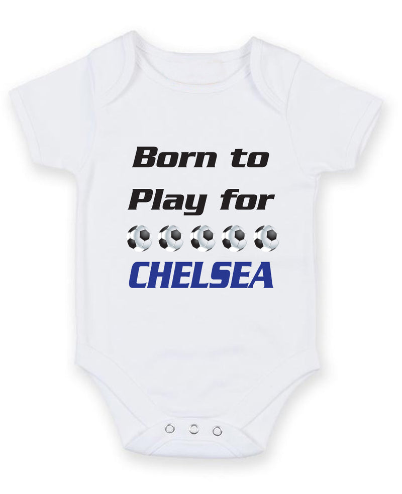 CHELSEA Born to Play Football Fan Baby Grow Bodysuit