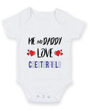 Me and Daddy Love CHESTERFIELD Personalised FOOTBALL TEAM Baby Grow