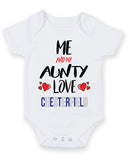 Me and My Aunty Love CHESTERFIELD Personalised FOOTBALL TEAM Baby Grow