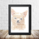 Personalised Chihuahua 1 Word Art Poster Dog Print