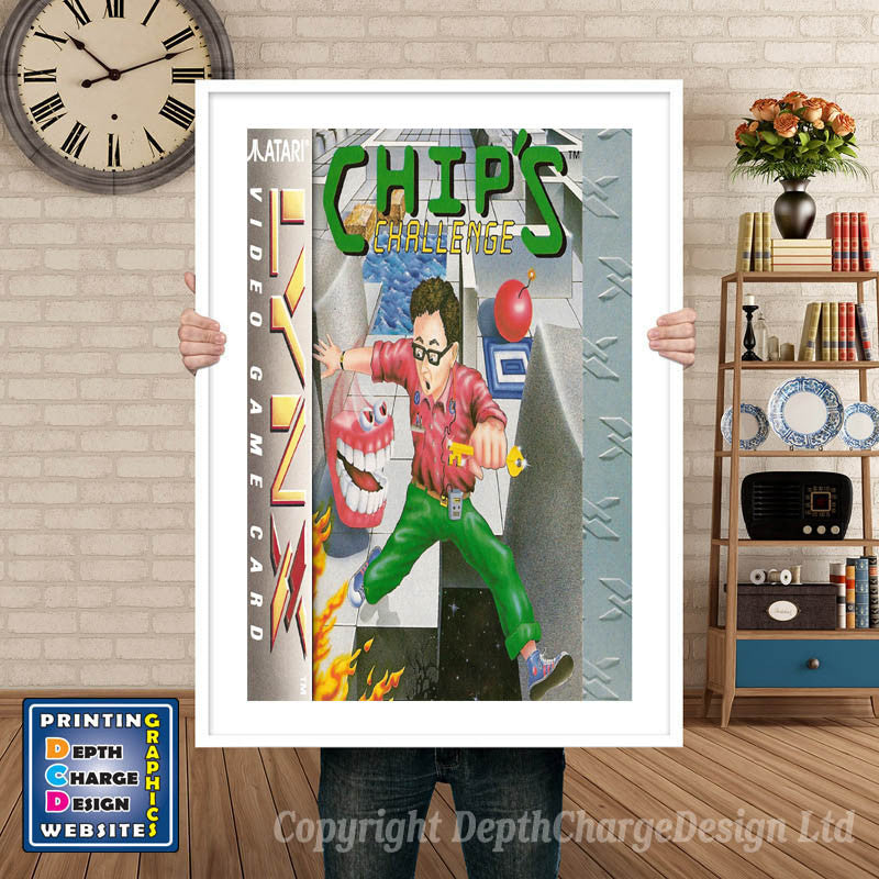 CHIPS CHALLENGE ATARI LYNX Atari Lynx GAME INSPIRED THEME Retro Gaming Poster A4 A3 A2 Or A1
