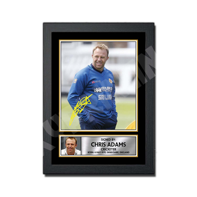CHRIS ADAMS 2 Limited Edition Cricketer Signed Print - Cricket Player