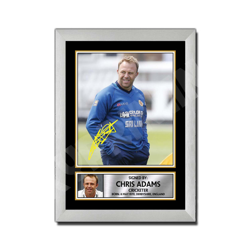 CHRIS ADAMS 2 Limited Edition Cricketer Signed Print - Cricket Player