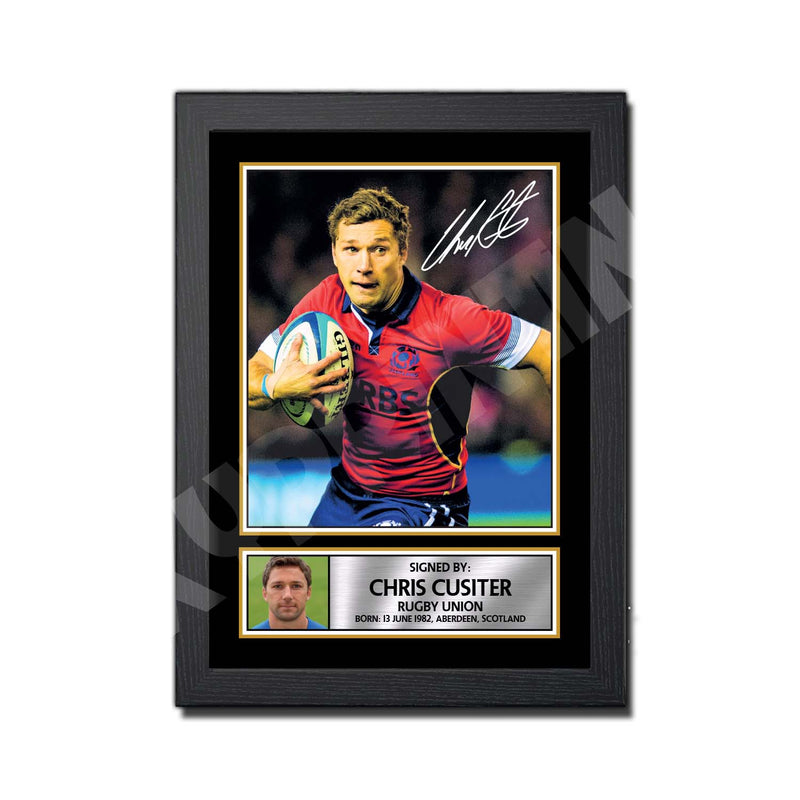 CHRIS CUSITER 1 Limited Edition Rugby Player Signed Print - Rugby