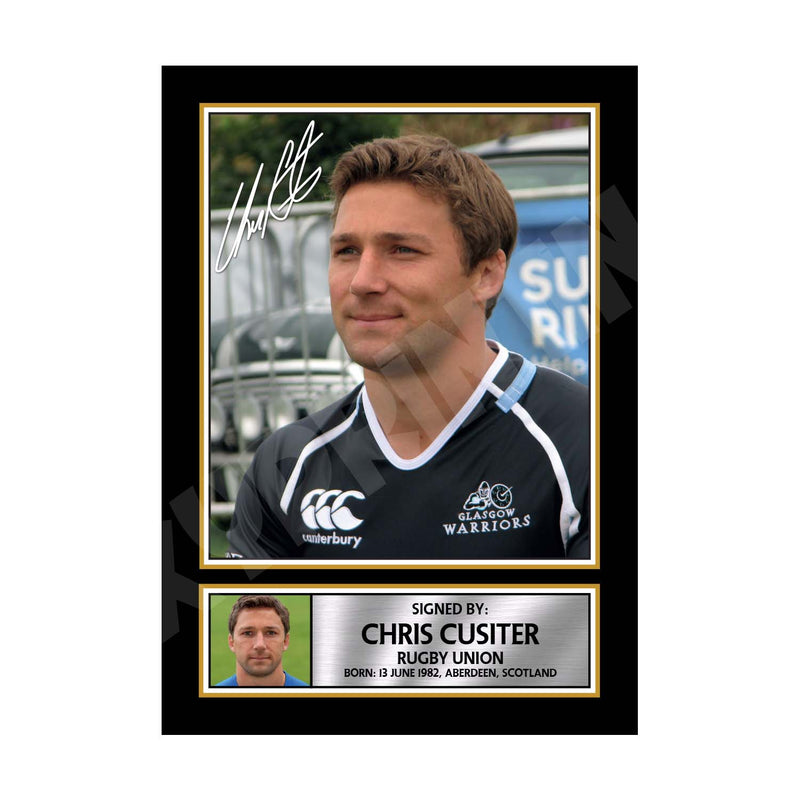 CHRIS CUSITER 2 Limited Edition Rugby Player Signed Print - Rugby