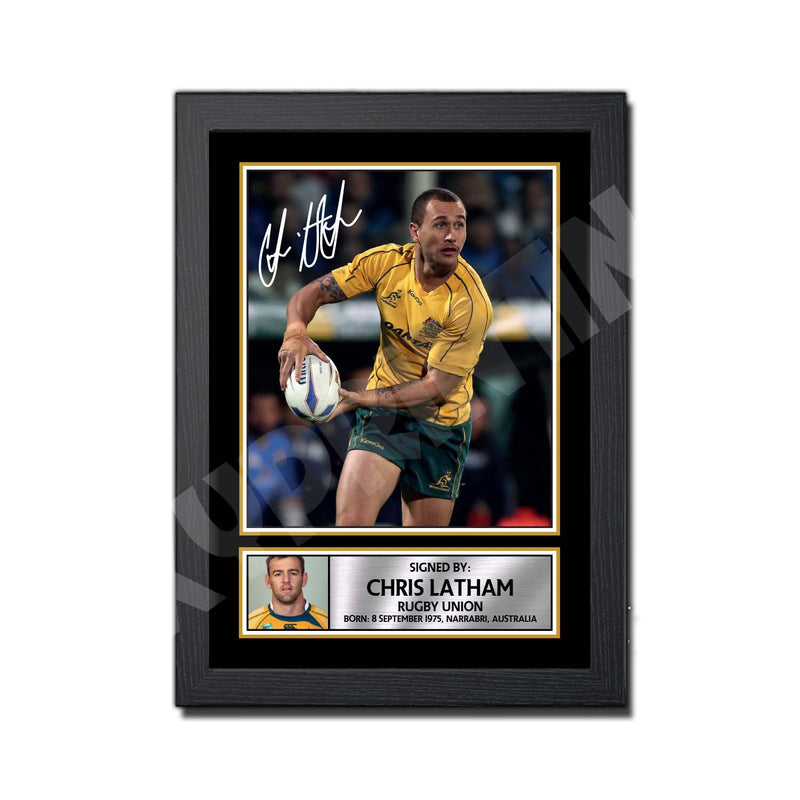 CHRIS LATHAM 1 Limited Edition Rugby Player Signed Print - Rugby