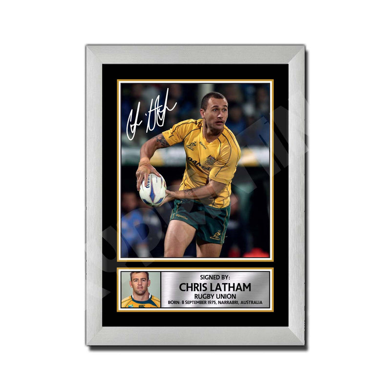 CHRIS LATHAM 1 Limited Edition Rugby Player Signed Print - Rugby