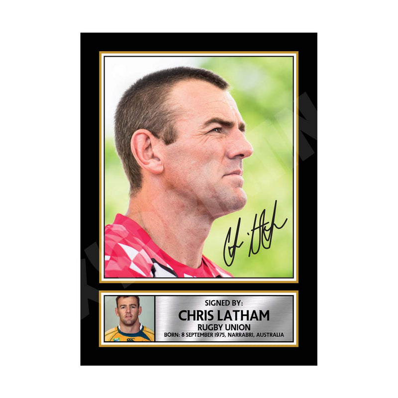 CHRIS LATHAM 2 Limited Edition Rugby Player Signed Print - Rugby
