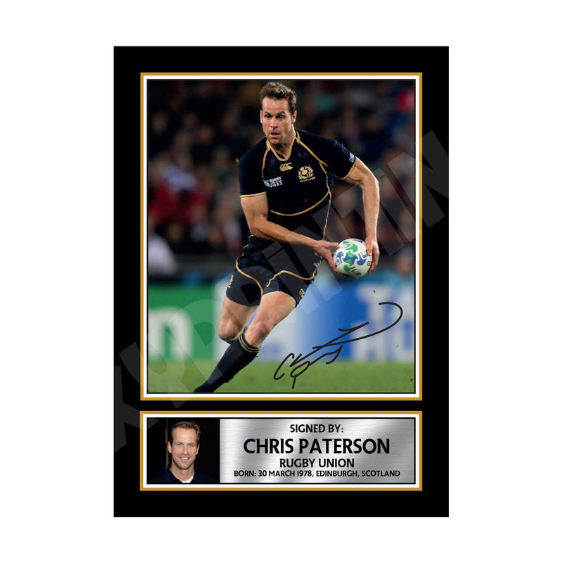 CHRIS PATERSON 1 Limited Edition Rugby Player Signed Print - Rugby