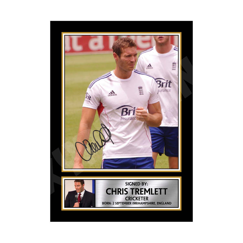 CHRIS TREMLETT Limited Edition Cricketer Signed Print - Cricket Player