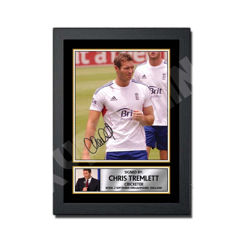 CHRIS TREMLETT Limited Edition Cricketer Signed Print - Cricket Player