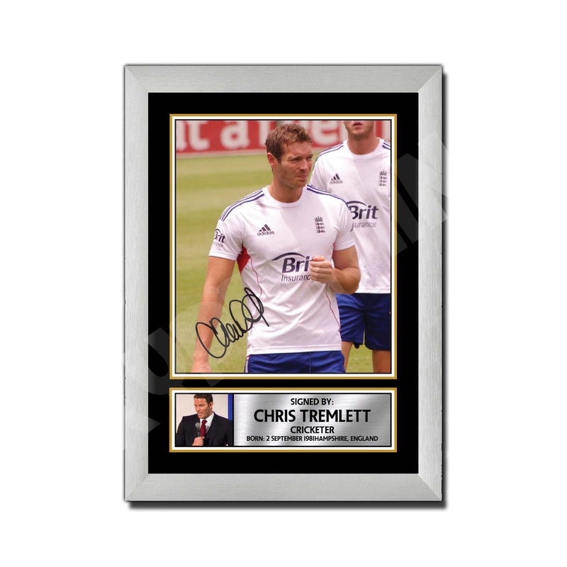 CHRIS TREMLETT Limited Edition Cricketer Signed Print - Cricket Player