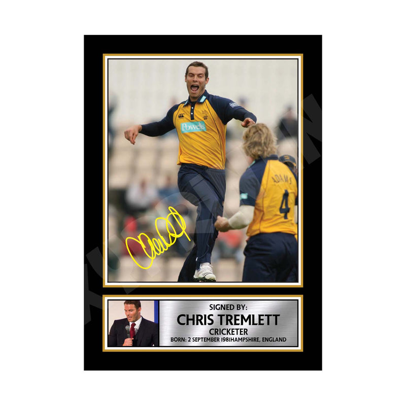 CHRIS TREMLETT 2 Limited Edition Cricketer Signed Print - Cricket Player