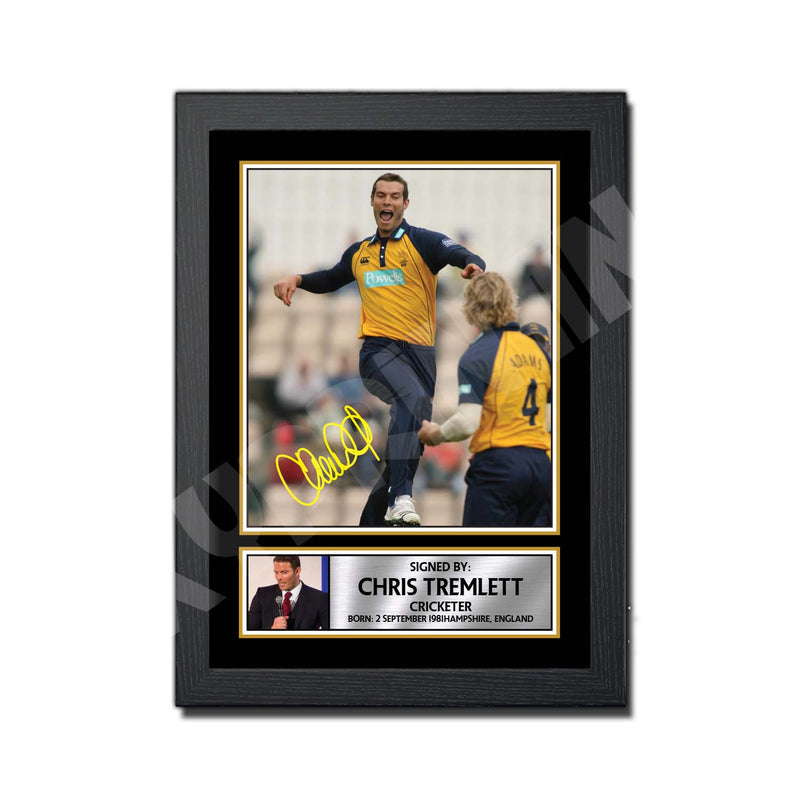 CHRIS TREMLETT 2 Limited Edition Cricketer Signed Print - Cricket Player