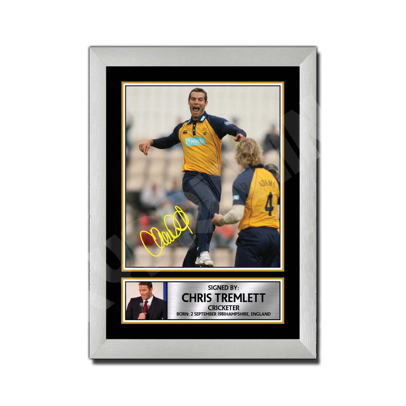 CHRIS TREMLETT 2 Limited Edition Cricketer Signed Print - Cricket Player