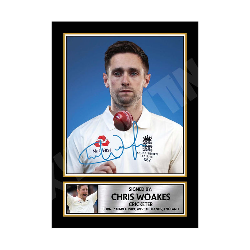 CHRIS WOAKES Limited Edition Cricketer Signed Print - Cricket Player