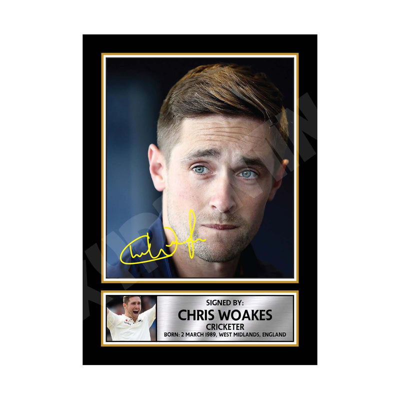 CHRIS WOAKES 2 Limited Edition Cricketer Signed Print - Cricket Player