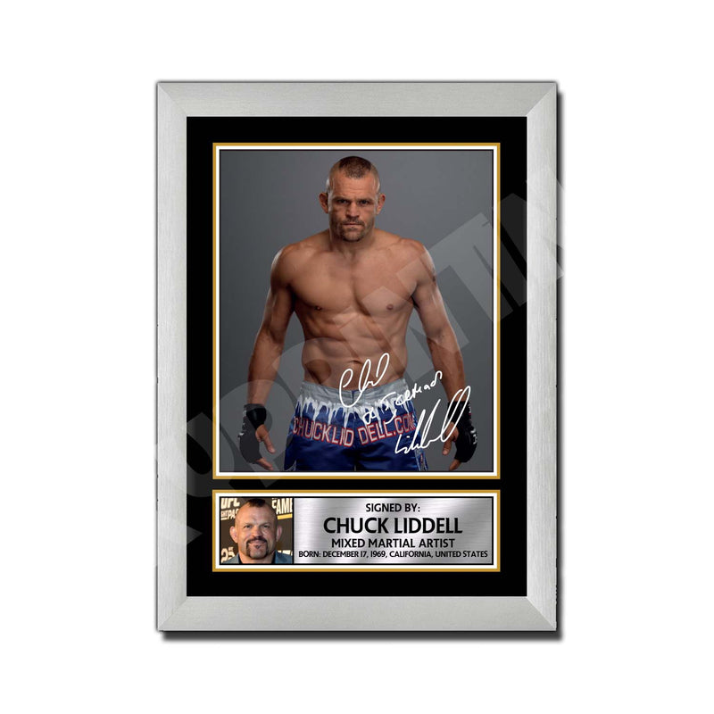 CHUCK LIDDELL Limited Edition MMA Wrestler Signed Print - MMA Wrestling