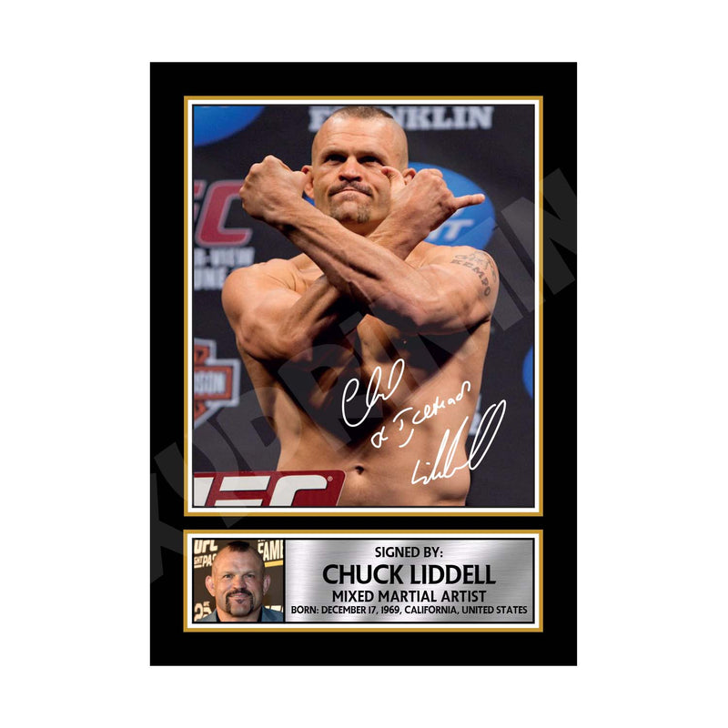CHUCK LIDDELL 2 Limited Edition MMA Wrestler Signed Print - MMA Wrestling
