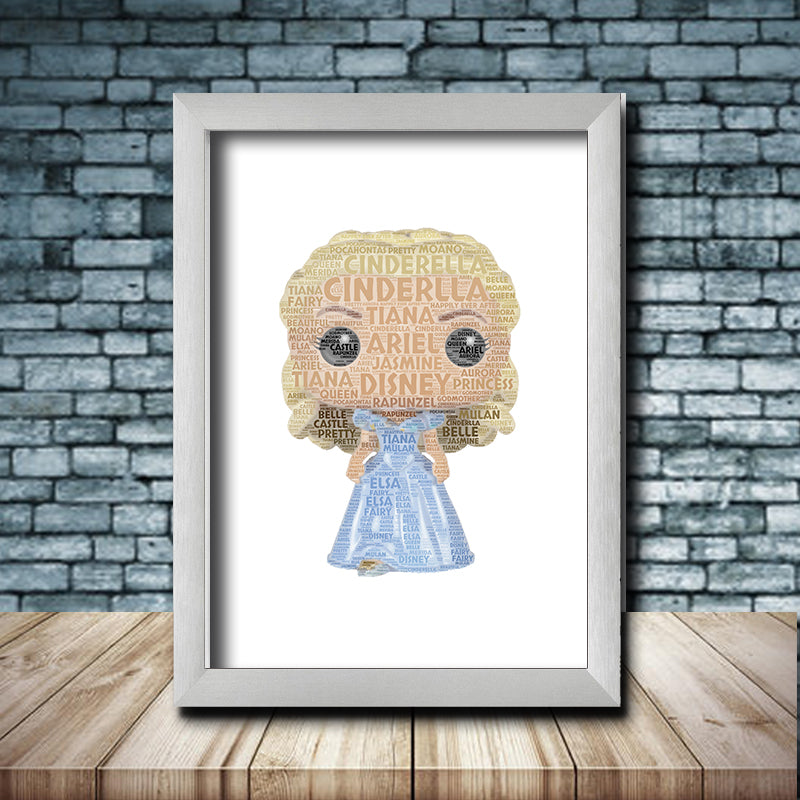 Personalised Cinderella Word Art Poster Print - Inspired By Pop Figures