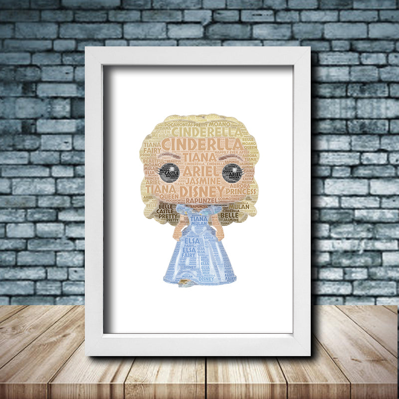 Personalised Cinderella Word Art Poster Print - Inspired By Pop Figures