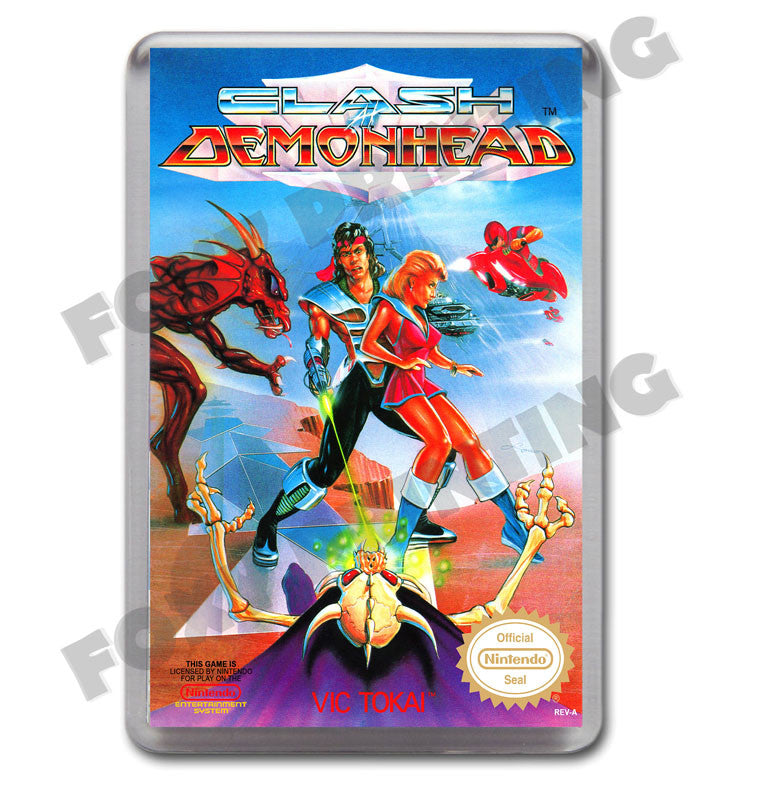 Clash At Demonhead New Retro Nintendo NES Game Inspired Fridge Magnet 91