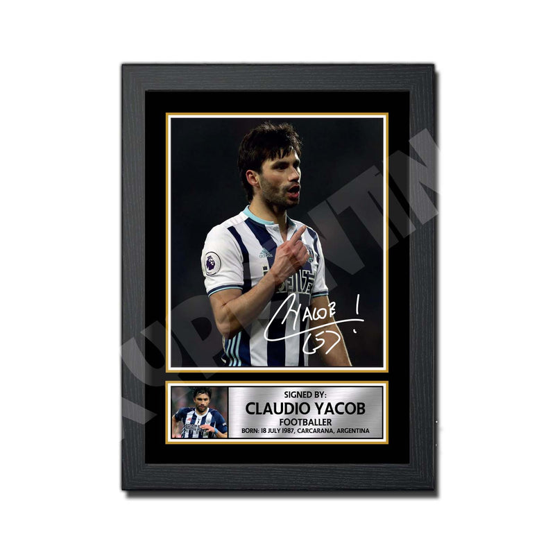 CLAUDIO YACOB Limited Edition Football Player Signed Print - Football