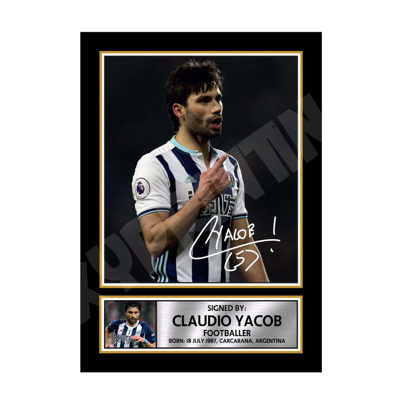 CLAUDIO YACOB Limited Edition Football Player Signed Print - Football