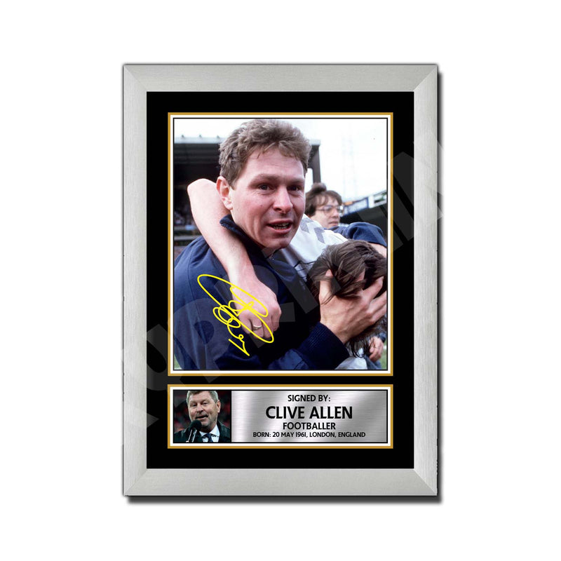 CLIVE ALLEN 2 Limited Edition Football Player Signed Print - Football